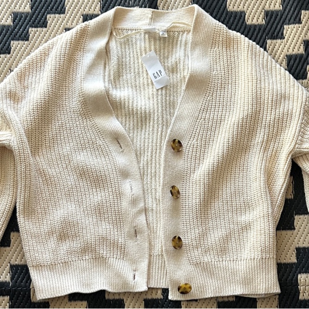 NWT GAP Cream Button-Up Women's Cardigan